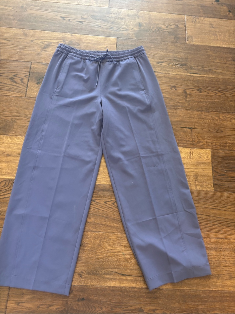 Athleta Lavender-Blue Wide-Leg Drawstring Joggers
